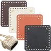 Beebeecraft 4 pz 4 Colori Similpelle Fondo Borsa 5.8x5.9 Pollici Quadrati Z con Fori per Fai da Te all'Uncinetto Borsa A Tracolla Creazione