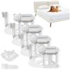 LAIKAIEU Ferma Lenzuola con Strisce di Bloccaggio, Clip Antiscivolo per Lenzuola, Mantieni I Fogli Fermi E Stretti, per Materassi, Coperte E Biancheria da Letto di Tutte Le Dimensioni (Bianco,4pcs)