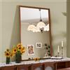 Snowdool Specchio da parete vintage marrone, specchio da toeletta con cornice rettangolare 60x90 cm, da appendere orizzontalmente o verticalmente, decorativo per bagno, camera da letto, soggiorno
