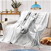 CXYXHW Coperta con motivo cavallo, calda e soffice, in flanella, per bambini, in microfibra, decorazione per la stanza (cavallo A, 130 x 150 cm)