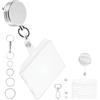 Your Day Mate Cordino Jojo, 1 set, color argento, con cavo d'acciaio da 65 cm, alloggiamento in metallo, rotolo per chiavi, carta d'identità, kit con portachiavi, moschettone, copricarta d'identità, portachiavi