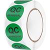 QUARKZMAN 1 Rotolo 500Pz Etichette Approvazione QC, Adesivi di Controllo Qualità dell'Inventario Tondi da 1 Pollice per Gestione Magazzino Ispezione Organizzazione, Verde