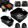Dictien Teglia Silicone Friggitrice ad Aria per Philips Doppio Cestello 9l, Accessories Air Fryer per Philips serie 3000 NA350 & serie 5000 NA550, Riutilizzabile Contenitori per Friggitrice ad Aria