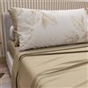 PETTI Artigiani Italiani - Lenzuola in Cotone con Federe in Stampa Digitale, Lenzuolo Una Piazza e Mezza, Completo Letto Fantasia Floreale 150 Tortora, 100% Made in Italy