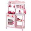 AIYAPLAY Cucina in Legno per Bambini con Microonde, Piano Cottura e Lavandino