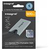 Integral SlimXpress Pro - Hard disk esterno SSD portatile da 500 GB: USB-C, 2000 MB/s in lettura/scrittura, USB 3.2 Gen 2x2, design compatto, Plug & Play, compatibile con Mac, PC Windows, Android
