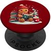 Cozy Gingerbread Reading Book Xmas Snowf Libro di lettura di pan di zenzero Bookworm Bibliotecario fiocchi di neve autunno PopSockets PopGrip Adesivo