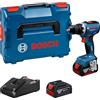 Bosch Professional 18V System Trapano-avvitatore a batteria GSR 18V-65 (motore brushless, lunghezza della testa 166, incl. 2 batterie GBA 18V 5.0Ah, caricabatteria GAL 18V-40, L-BOXX)