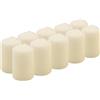 Hofer - Candele Cilindriche Cera a Colonna, Lunga Durata di 17 Ore, Set di 10 Candele, 5 x 8 cm, Colore Avorio, Antigoccia, Non Profumate, 1 Pacco di 10 Pezzi - Prodotte in Austria