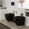Parama Sanitari filomuro in ceramica nero opaco vaso tornado silent flush sedile soft-close e bidet | Sydney
