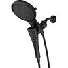 Moen 220C3BL Verso-Testa a spruzzo standard con doccetta, 8 funzioni, diametro 17,8 cm, colore: nero opaco, 72 Hose