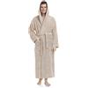 Arus Accappatoio da uomo con cappuccio, lunghezza alla caviglia, 100% cotone spugna, Beige, L-XL lunghe