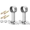 QUARKZMAN 2pz Staffa Asta Tenda a Soffitto, Adatta per Tubo 32mm/1,26 Lunghezza 100mm/3,94 Ganci Asta Tenda in Acciaio Inossidabile per Pareti Armadio Tubo Tenda, Argento