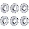 WeqeYent 6 tappi per lavabo troppopieno, set di anelli per lavabo, rivestimento cromato, foro per troppopieno, per bagno, cucina (argento)