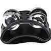 Walfront Strumento Musicale a Percussione Jingle Bell in Metallo con Tamburello a Pedale con Cinturino in Nylon Elastico(nero)