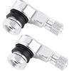 Keenso 2 pezzi 90 gradi stelo valvola pneumatici -Keenso universale ruote in alluminio pneumatici steli valvole pneumatici 11.3mm(Argento)
