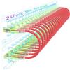 Sokqovt Cavi patch Cat6a Slim da 0,6 m (confezione da 24), cavo patch Ethernet flessibile Cat6, 10 G, 550 MHz, 28 AWG, cavo patch Cat6 in rame puro per armadio di rete, cavo patch Cat 6 rosso