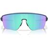 Oakley Occhiali da sole rettangolari da uomo Oo9415 Corridor Square, Trasparente opaco/Prizm Sapphire, 42 mm