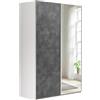 Composad | Armadio della Linea SYSTEMA, Armadio a 2 Ante Scorrevoli, Camera da Letto, Dimensioni (LxAxP) 150x223x67 cm, Colore Grigio Tadao e Bianco Top Matt, Made in Italy