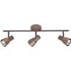Brilliant Lampada da soffitto Brilliant Lava in rame antico - faretto da soffitto a 3 luci con attacchi E14 - adatto a lampadine LED R50 (non incluse) - plafoniera dimmerabile con teste orientabili