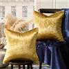 GIGIZAZA Set di 2 federe decorative quadrate per cuscini da divano, 40,6 x 40,6 cm, in velluto, stile bohémien, colore: oro