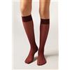 Calzedonia Gambaletti Con Bordi Comfort 20 Denari Bordeaux