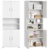 Home Collective Armadio da bagno alto con 6 scomparti, contenitore da bagno, armadio multiuso per bagno, cantina e ripostiglio | 70x35x187 cm (LxPxA) | Bianco