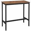 VASAGLE Tavolo da Bar Rettangolare Stretto, Tavolo da Cucina, Tavolo da Pranzo Alto, Robusto Telaio in Metallo, 100 x 40 x 90 cm, Facile da Assemblare, Marrone Vintage e Nero LBT10X