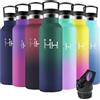 Motswedi Borraccia Termica, 500ml senza BPA, Borraccia con Cannuccia, Acciaio Inox, Borraccia Bambini, a Prova di Perdite, Borraccia Termica Bambini, per Scuola, Palestra, Verde Scuro & Blu Scuro