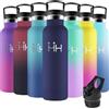 Motswedi Borraccia Termica, 500ml senza BPA, Borraccia con Cannuccia, Acciaio Inox, Borraccia Bambini, a Prova di Perdite, Borraccia Termica Bambini, Borraccia per Scuola, Palestra, Sport, Blu Scuro