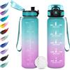 KollyKolla Borraccia Bambini 500ml, Borraccia Sportiva con Filtro, Facile Pulizia, a Prova di Perdite, Bottiglia Acqua Motivazionale con Indicatore del Tempo, Borraccia per Ufficio, Scuola, Bambini, Gym
