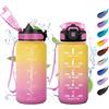 KollyKolla Borraccia Bambini 500ml, Borraccia Sportiva con Cannuccia, Facile Pulizia, a Prova di Perdite, Bottiglia Acqua Motivazionale con Indicatore del Tempo, Borraccia per Ufficio, Scuola, Bambini, Gym