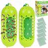 Nexstron Confezione da 2 trappole per mosche della frutta impermeabili, riutilizzabili, con polvere di esca, non tossiche, acchiappamosche riutilizzabili, per esterni, per mosche (Tipo di adesivo)