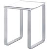 KEUCO PLAN sgabello da doccia, portata fino a 100 kg, alluminio cromato, seduta in plastica bianca, 36,5 x 34 cm, sgabello per bagno e doccia