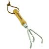 Kent & Stowe Rastrello a 3 punte - Artiglio manuale in acciaio inossidabile per terreni duri, sarchiello con manico in frassino, lunghezza: 28 cm