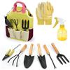 CRITIVE-SHOP Set di 9 attrezzi da giardino, accessori da giardino, strumenti per la gestione delle erbacce, regali da giardino, attrezzi manuali, con borsa per attrezzi da giardino, forcella, rastrello a mano,