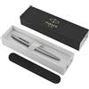 Parker Jotter XL - Penna a sfera in acciaio monocromatico, punta media, inchiostro blu, confezione regalo con custodia in velluto