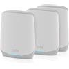 NETGEAR Orbi WiFi Mesh (RBK763S), Triband AX5400 Mesh WiFi 6 760 Serie, Velocità fino a 5.4 Gbps, Router con 2 satelliti, Copre 525 m2 e 75 dispositivi, Kit da 3