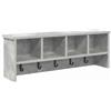 vidaXL Appendiabiti a Muro in Grigio Cemento, Realizzato in Legno ingegnerizzato. Le Misure Sono 75 x 16 x 26 cm. Ha Uno Stile Moderno, Ideale per entrate e corridoi. Include Ganci e Un ripiano, ed