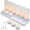 EXTSUD 12 Candele LED Decorazione Natalizia, Candele Realistiche Senza Fiamma | 48-60 ore di funzionamento | USB Ricaricabile Illuminazione d'Atmosfera per Party Festa Bar Casa(batterie incluse)