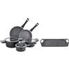 Tognana Ambiziosa Batteria, Alluminio Pressofuso, Nero & Sphera Grill Rettangolare, Alluminio