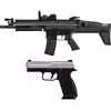 Cybergun Pack complet Pacchetto Softair-Fucile FN Scar Elettrico e Pistola a Molla FNS-9 (0,5 Joule) + 500 Pallini