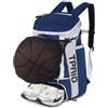 KINGSLONG Zaino da pallacanestro, grande capacità, con scomparto per scarpe e ganci per recinzione, leggero, pallavolo, softball, attrezzatura per racchette, caschi, cappelli, scarpe/blu