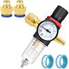 ANOMM 1/4 Regolatore di Pressione Aria, Regolatore del Compressore d'Aria, Separatore di Acqua ad Aria Compressa, Pneumatici Regolatore di Pressione Filtro del Gas