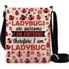 LEVLO Coccinella borsa borsa a tracolla coccinella amante regalo buona fortuna signora Beetle regalo coccinella ispira borsa a tracolla coccinella regalo, Io Sono Impressionante Cb2, large