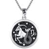REDSUN Collana con ciondolo a forma di costellazione, in argento Sterling 925, con 12 costellazioni, ossidato, per donne e ragazze, 22 x 22 mm, 50 cm + 5 cm, Senza pietra