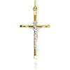 forme di Lucchetta - Gesu Cristo Crocifisso in Oro Bianco e Giallo 14kt - Croci e Ciondoli per Collane (fino a 4mm) - Unisex Uomo Donna