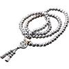 Pepaxon, collana da uomo in argento, collana con 108 perle di Buddha, bracciale di autodifesa in acciaio inossidabile, collana catena, 10 mm, Acciaio inossidabile, Nessuna pietra preziosa