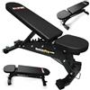 K-Sport: * Black Line * - Panca professionale | Panca professionale di alta qualità fino a 375 kg | Panca multifunzione regolabile in più posizioni, panca inclinata e panca piatta