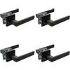 Amig Set di 4 maniglie per porte interne con rosetta - Modello SUKI - 54 x 54 mm - perno quadrato 8 mm - Design elegante e semplice - Acciaio inossidabile nero